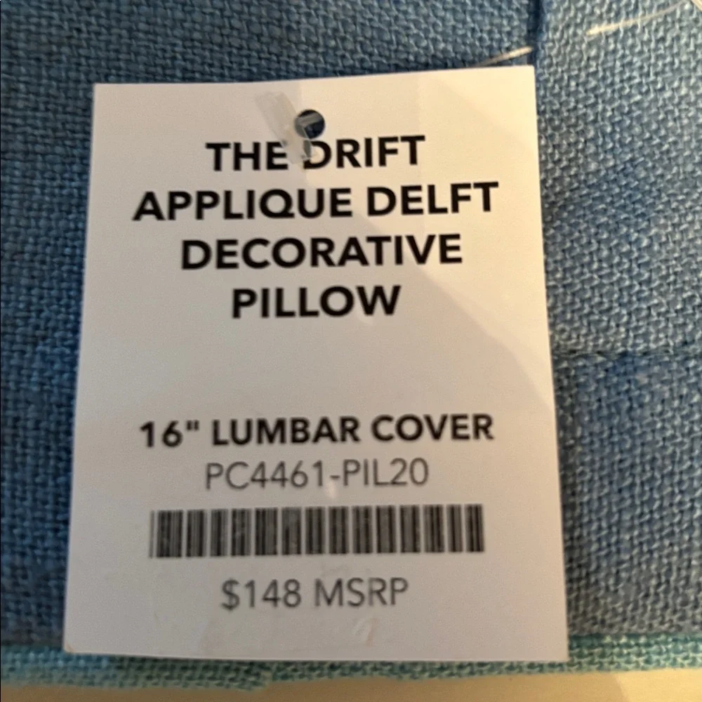 ANNIE SELKE Kit Kemp The Drift Applique Delft Horse Lumbar Pillow Pine Cone Hill